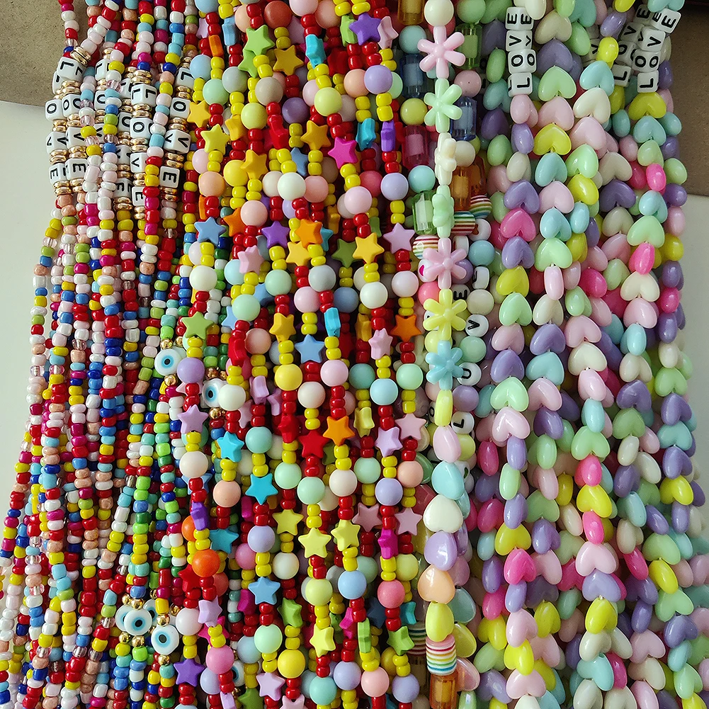 new summer colorful beads long mobile phone chain lanyards for women girls bohemia necklace handmade for phone case hanging cord free global shipping