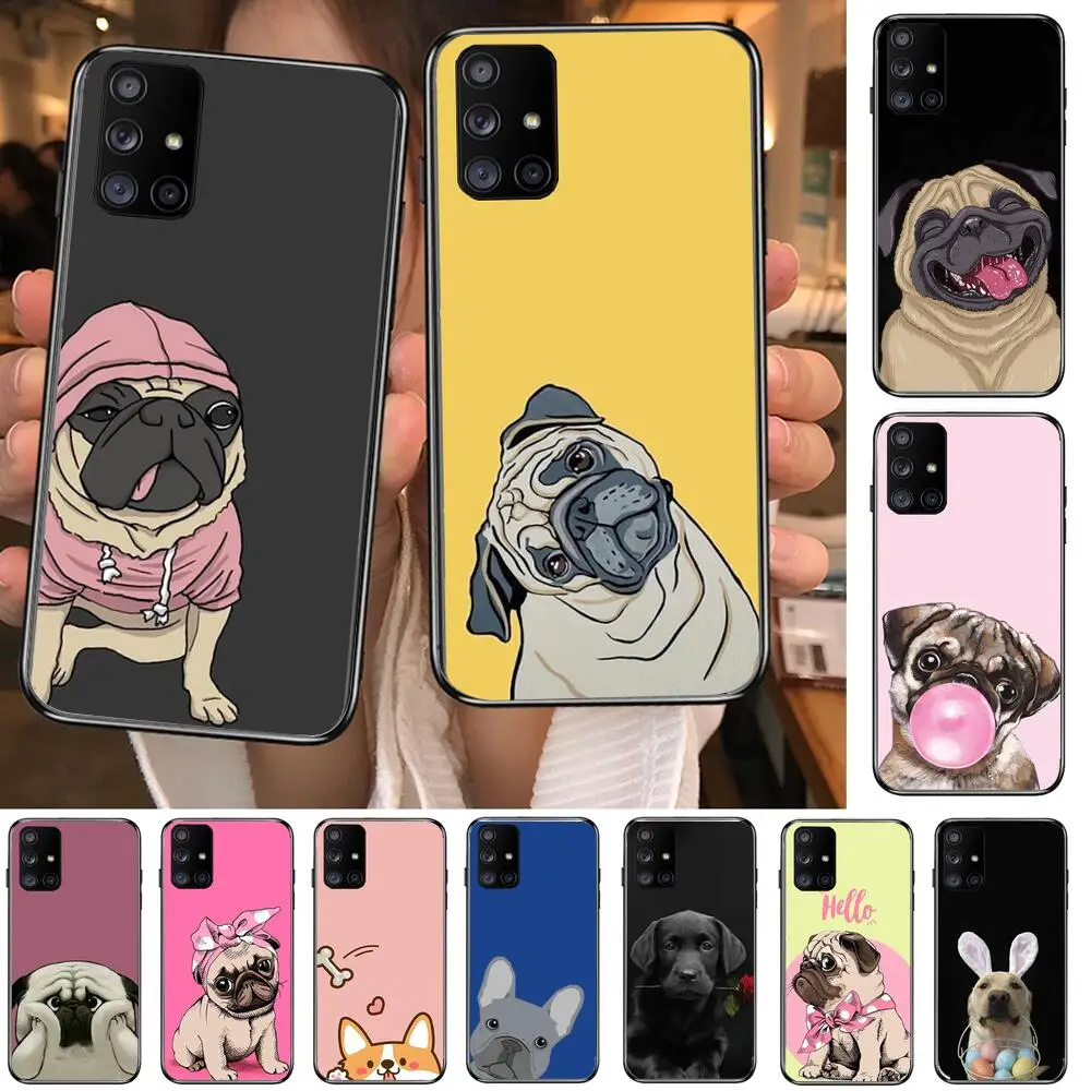 

cute cartoon dog Phone Case Hull For Samsung Galaxy A50 A51 A20 A71 A70 A40 A30 A31 A80 E 5G S Black Shell Art Cell Cove