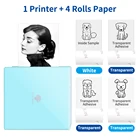 Рождественский принтер наклеек Phomemo M02, мини-принтер, Термальный, без чернил, прозрачный, липкий, 53 мм, машина для печати бумаги