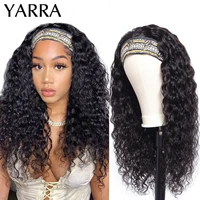 headband wig human hair water wave brazilian curly wave headband wigs for black women glueless machine made remy hair 180 yarra