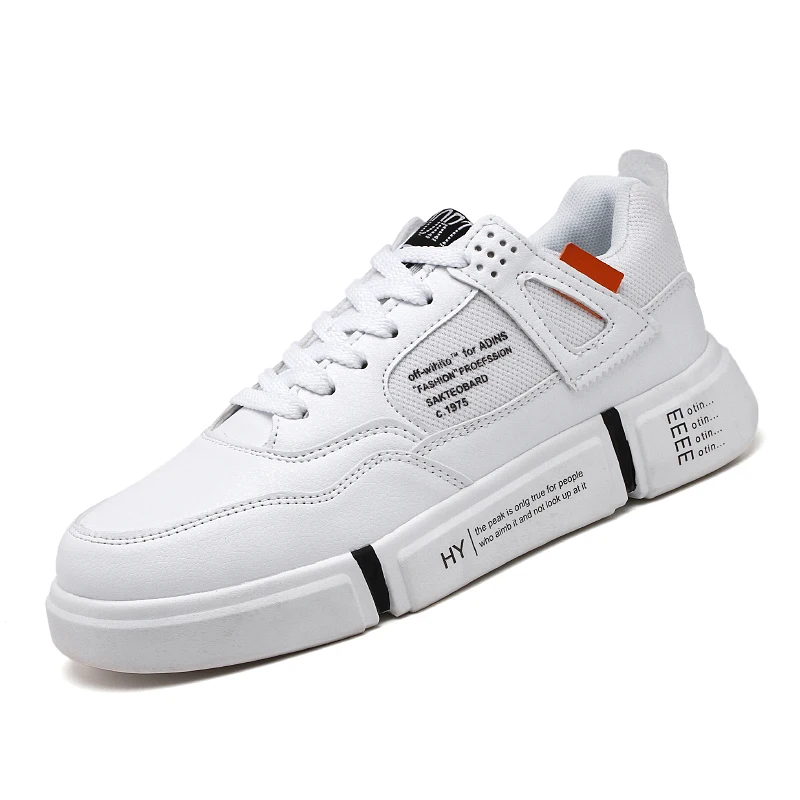 

Sport Shoes Men Fashion Wild Letter Casual Mesh Shoes PU Leather Breathable Low-Top Sneakers Sewing Shoes