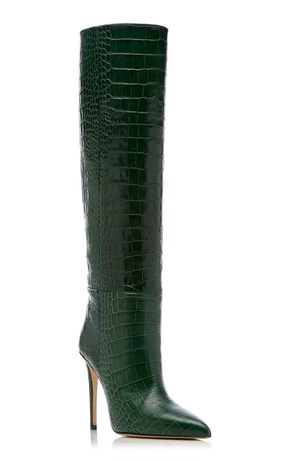 

2020 stone solid pointed sleeve sexy fashion high boots winter boots
