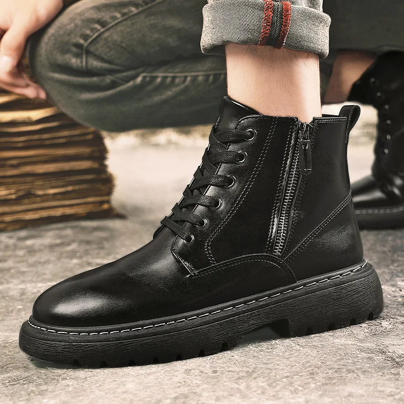 

Ботильоны мужские шикарные демисезонные классические повседневные ботинки мужские Стандартные мужские повседневные ботинки на молнии мо...