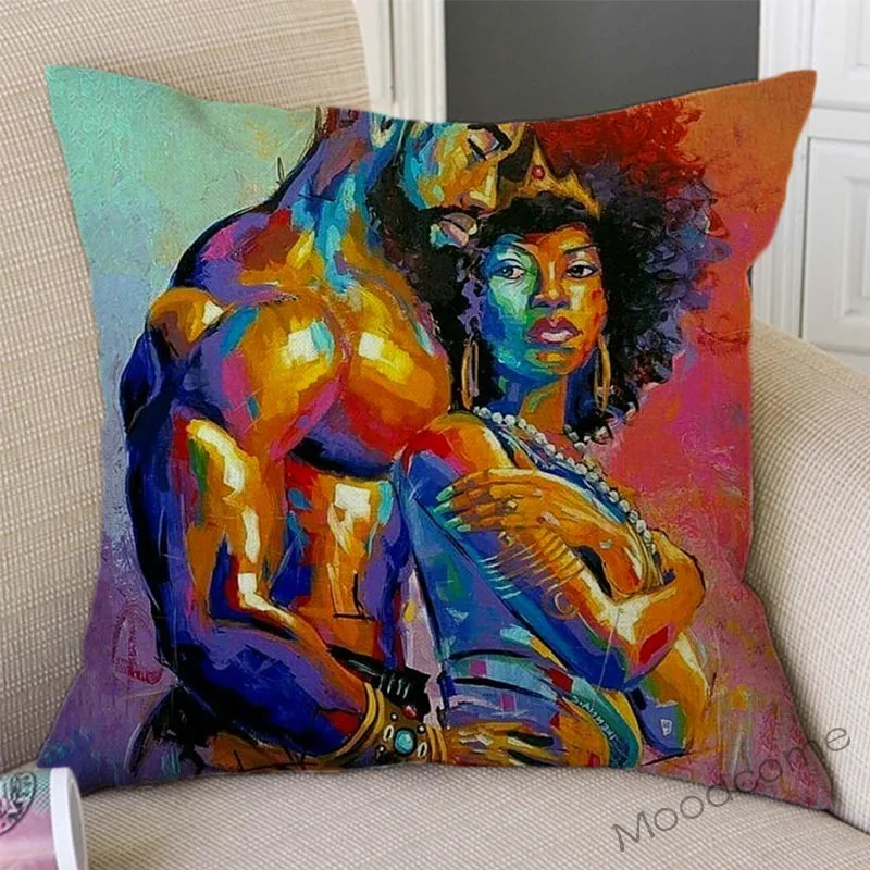 Black King And Queen Of Africa Sexy картина маслом для молодых пар домашний декоративный чехол