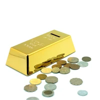 creative abs brick piggy bank gold bullion coin box case saving money box for kids children birthday gifts