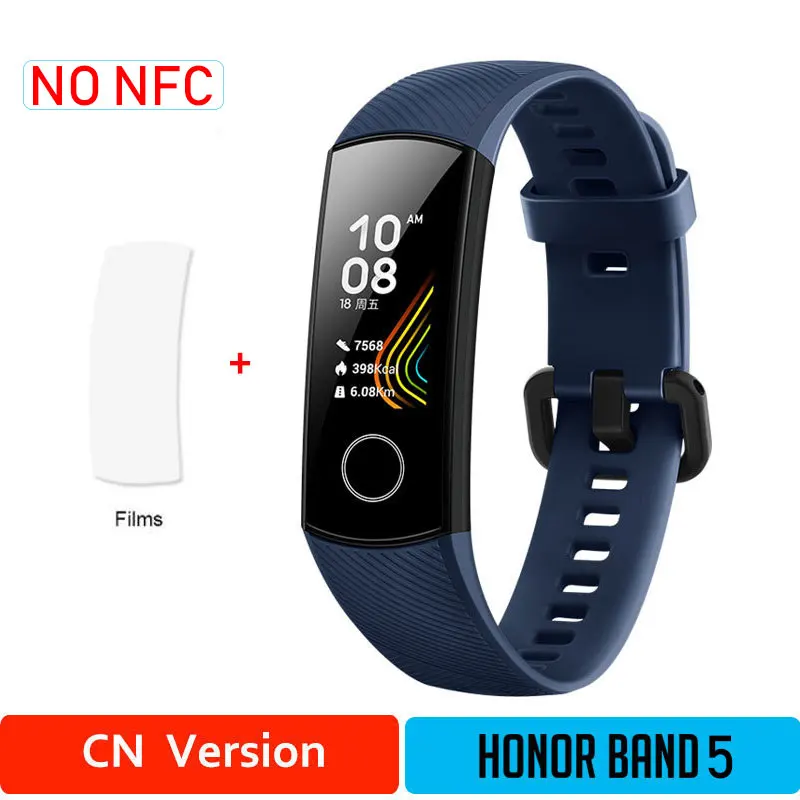 BlueStandard5 add F Глобальная версия Honor Band 5 браслет с кислородом крови смарт-трекеры активности Bluetooth умный Браслет мониторинг сердечного ритма - Цвет: BlueStandard5 add F