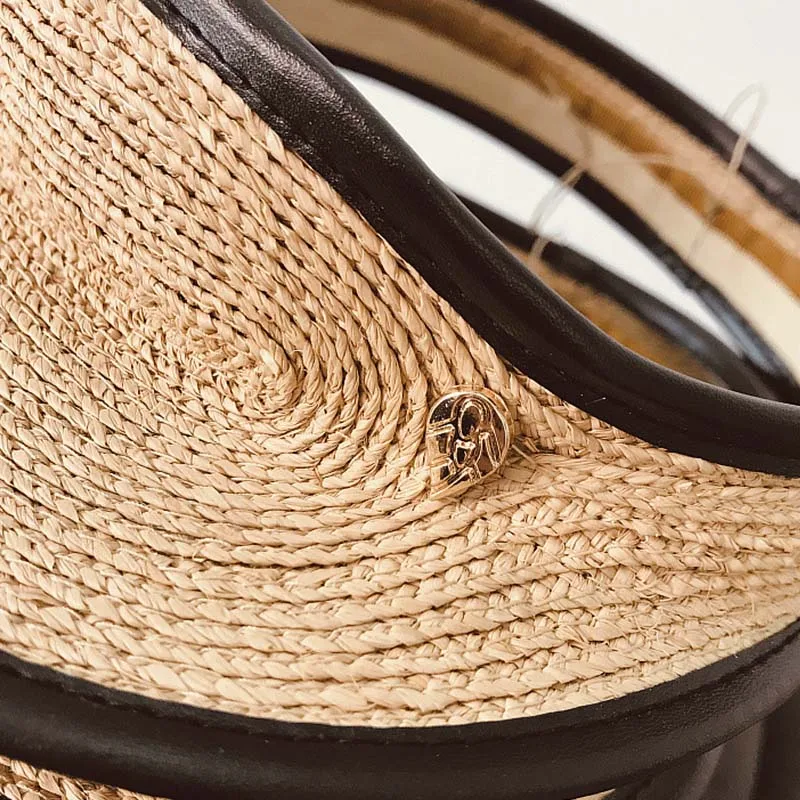 Шляпа Женская Солнцезащитная из рафии модная Регулируемая пляжная Панама с