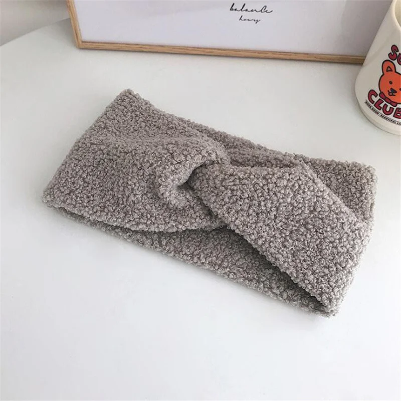 

New Wool Warm Winter Autumn Korean Style Fashion Women Girls Cross Solid Color Headband Headwear Bezel Hairband Hair Accessories