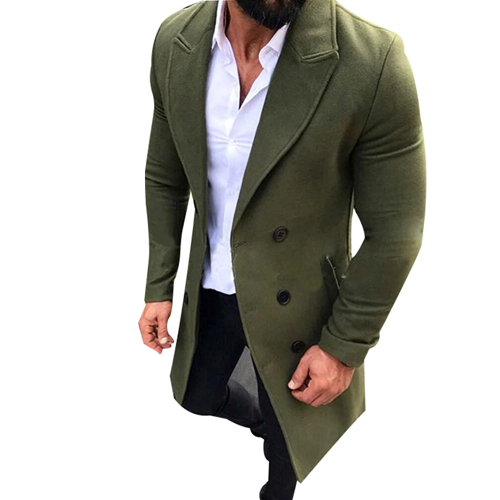 Новое осенне зимнее мужское шерстяное пальто в британском стиле новый дизайн