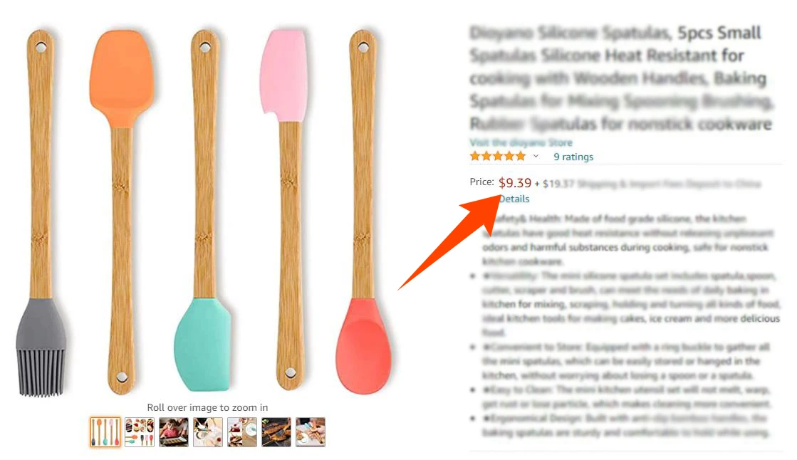 5 Pack Silicone Spatula Mini Spatulas Scrapers with Bamboo Handle for Cooking Baking Nonstick Cookware Kitchen Utensils | Дом и сад