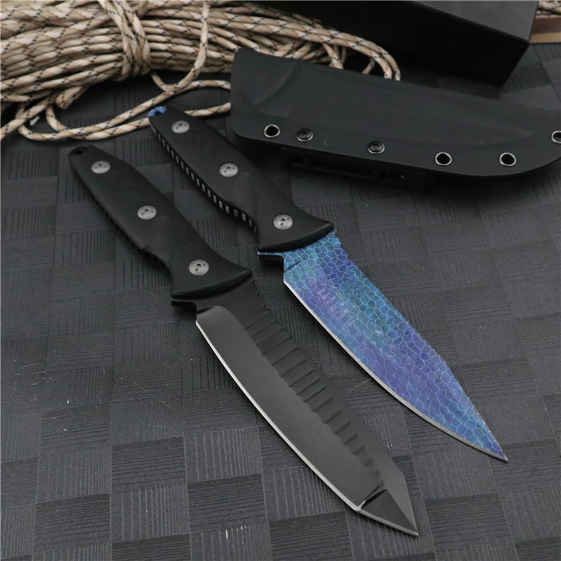 Охотничий нож прямой резак из стали D2 с фиксированными лезвиями универсальный