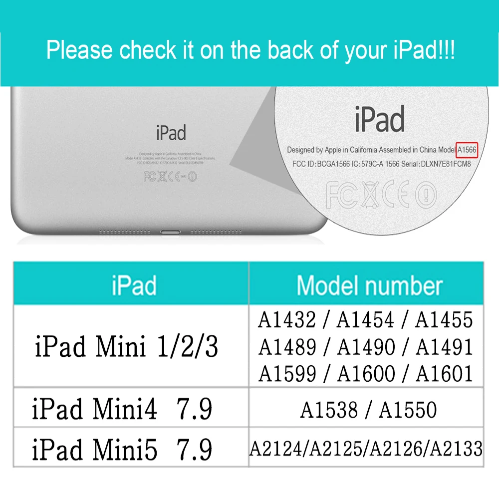 Стенд флип чехол для Apple Ipad Mini 1 2 3 4 5 7,9 дюймов A2124 A2125 A2126 из искусственной кожи на магните чехол с автоматическим включением и/Sleep(Пробуждение/спящий режим) Smart Cover