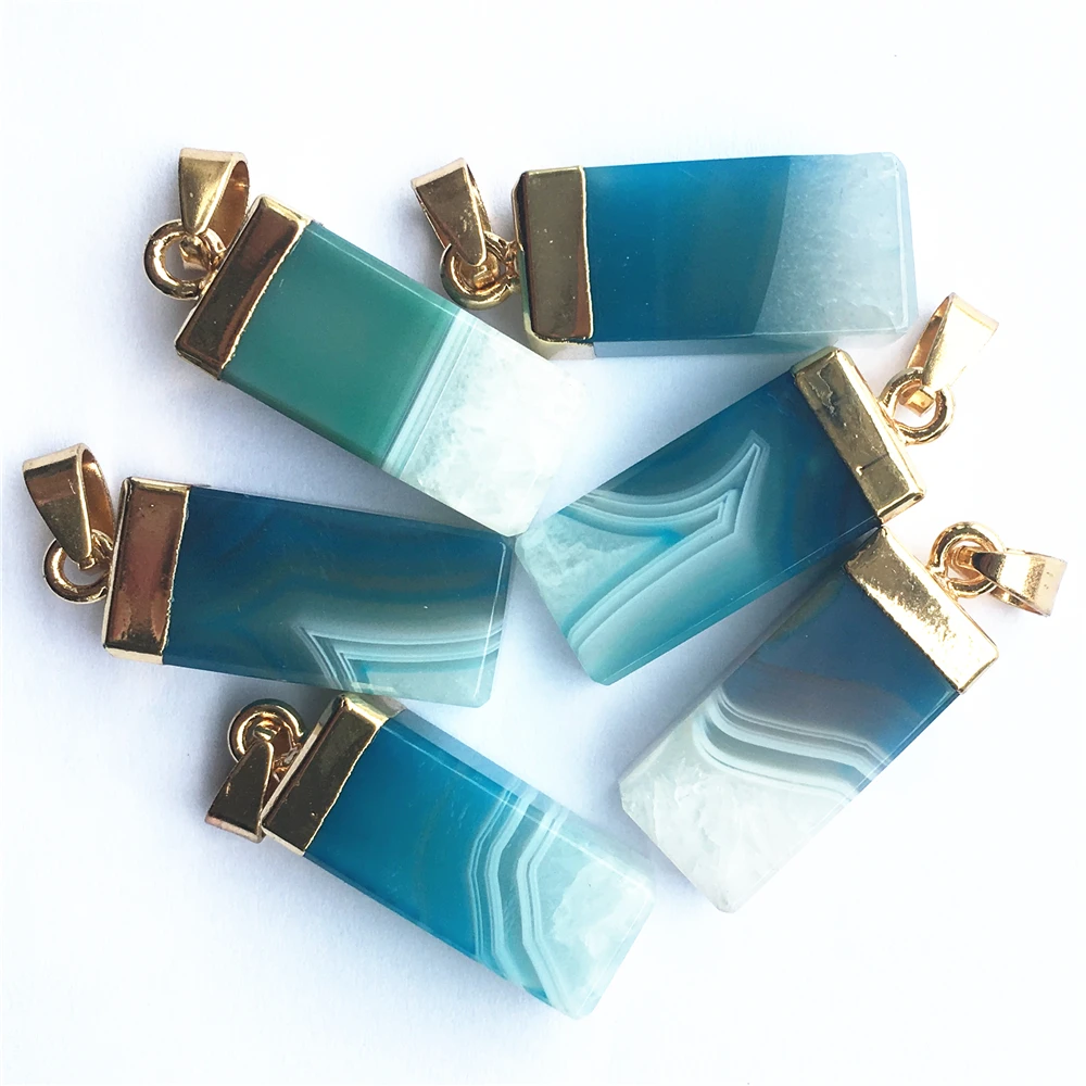 Ожерелье с прямоугольной подвеской Агаты druzys натуральный камень подвески для