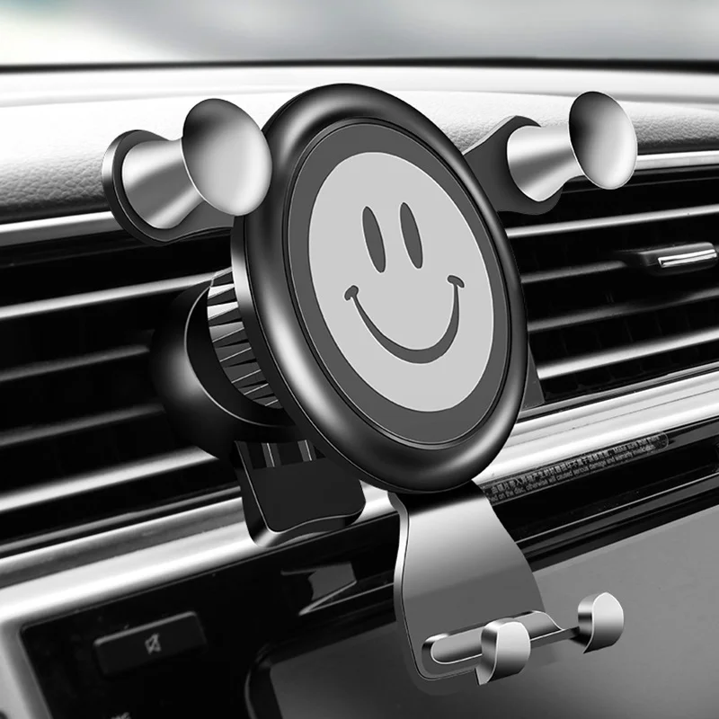 Smile Grey Автомобильный держатель для телефона Tongdaytech для Iphone X XS 11 Pro Max, автомобильный держатель для мобильного телефона на вентиляционное отверстие, подставка для смартфона - Цвет: Smile Grey