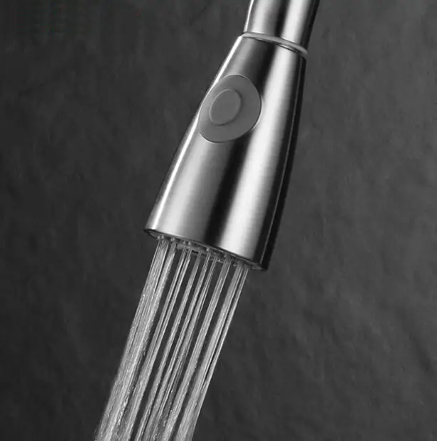 ABS Матовый никель/хром/черная раковина кухонный выдвижной кран двойной спрей