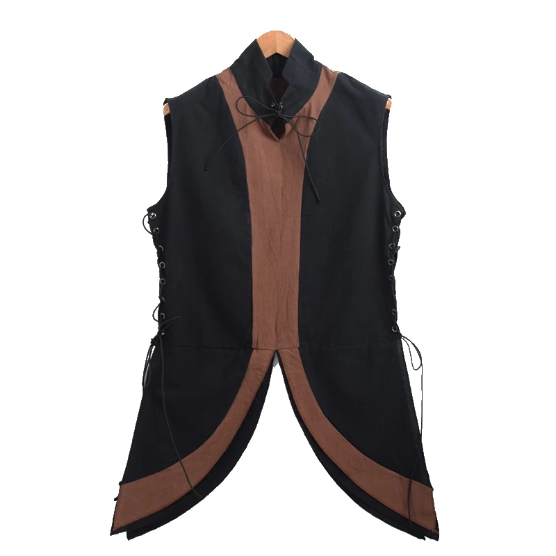 

Medieval Period Costume Men Vintage Crusader Knight Sleeveless Shirt Tunic Performance Cosplay Costumes