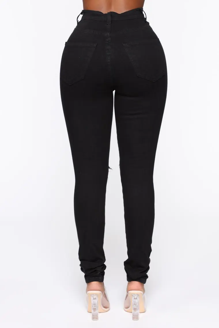 

2020 New Black Ripped Jeans For Women Fashion High Waist Denim Pencil Pants Stretch Slim Skinny Trousers XS-XL Global Drop Ship