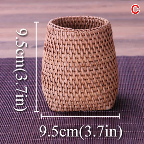 

Handmade Rattan Weaving Tea Ceremony Accessories Storage Box Stationery Pen Holder BDF99