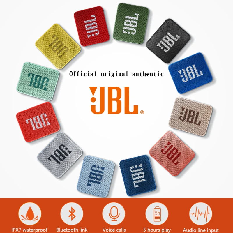 

Original JBL GO2 Portable Wireless Bluetooth Speaker Mini IPX7 Waterproof Outdoor Sound with Microphone GO2 Rechargeable Battery