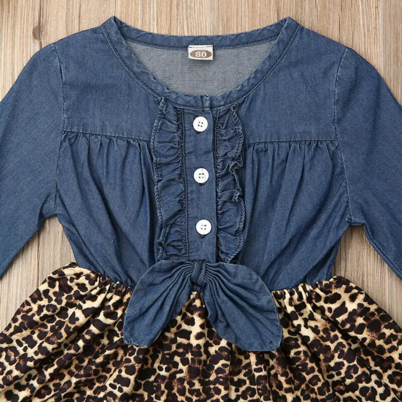 Одежда для малышей на весну и осень джинсовые платья-пачки принцессы с длинными