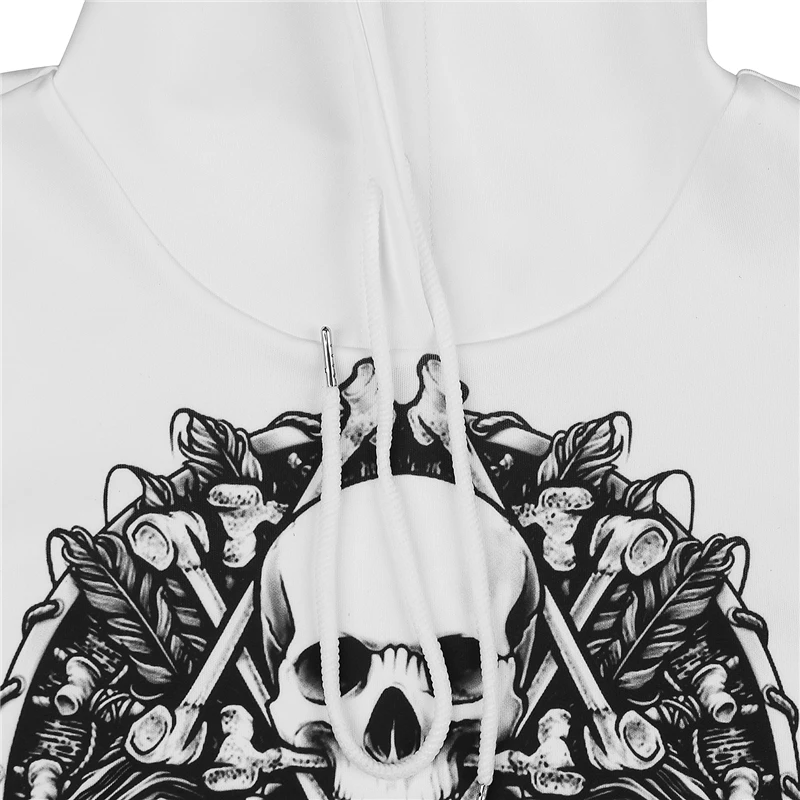 Новый скелет Лев косплей костюм на Хэллоуин ужас с капюшоном свитер мультфильм