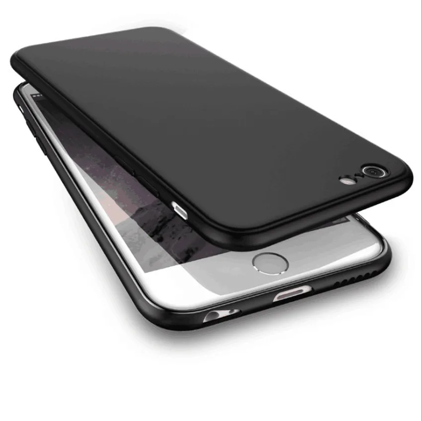 

Phone Case for iPhone 11 Pro XS Max X XR Black Silicone Cover For 8 7 6 6S Plus 5S SE Phone Bags Cases