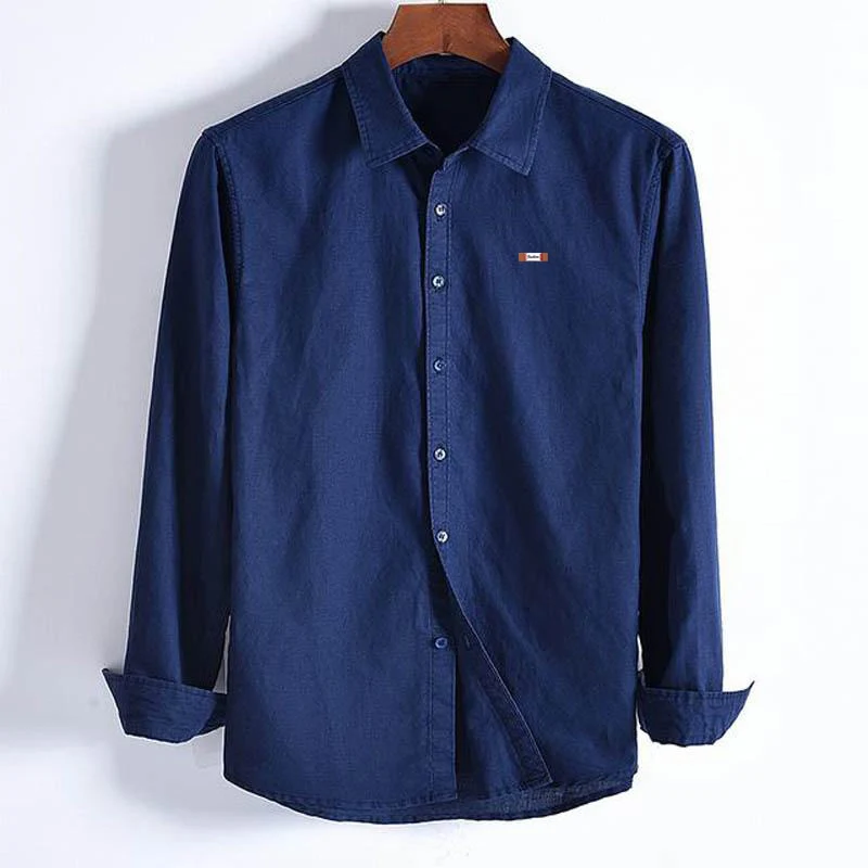 Высокое качество 2020 новая весенняя Мужская льняная Рубашка с длинным рукавом