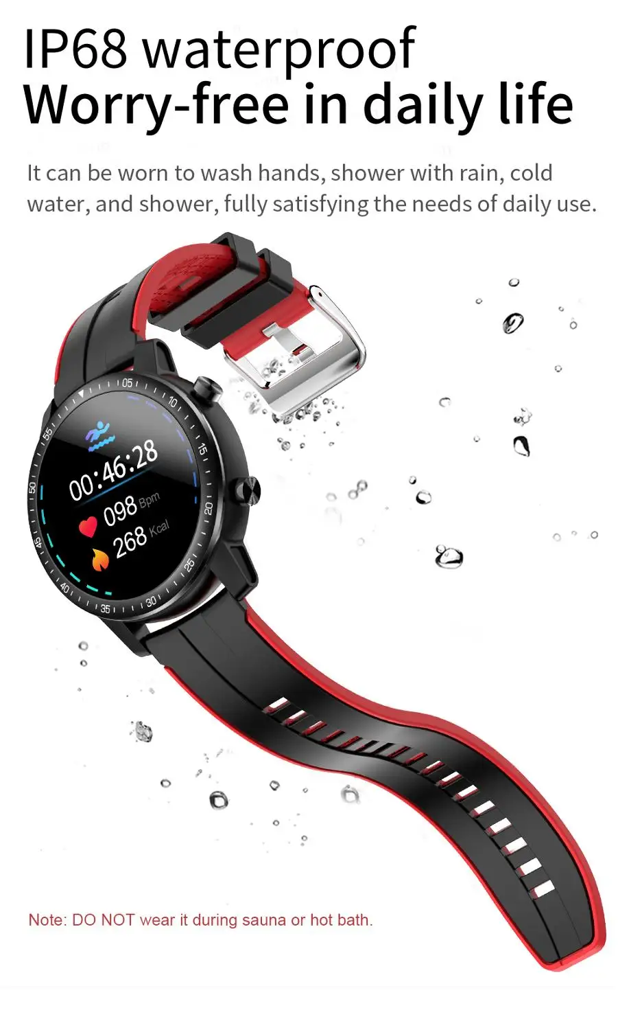 Новинка смарт-часы S30 IP68 водонепроницаемый спортивный фитнес-трекер монитор