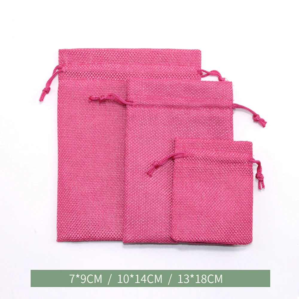 

5pcs/set Fashion Drawstring Burlap bag Jute Gift Bags with Jewelry Packaging Wedding Bags with Candy Bag 7x9cm/10x14cm/13x18cm