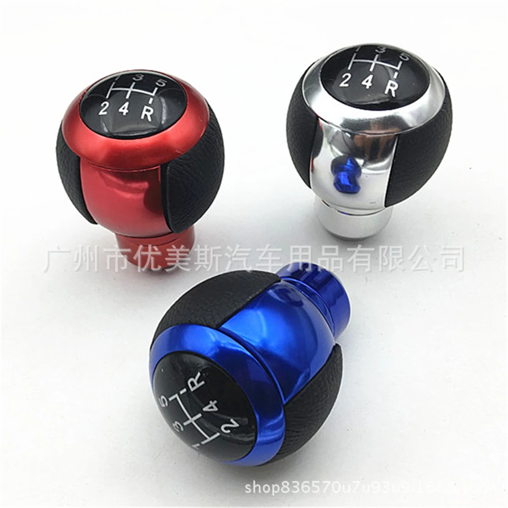 

Ручка рычага переключения передач, 5 скоростей, серебристая, красная, черная, алюминиевая