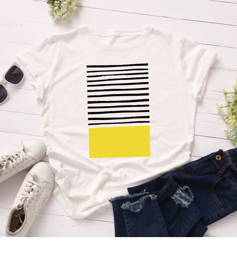 Женская футболка с рисунком S 5XL летняя большого размера из 100% хлопка в стиле