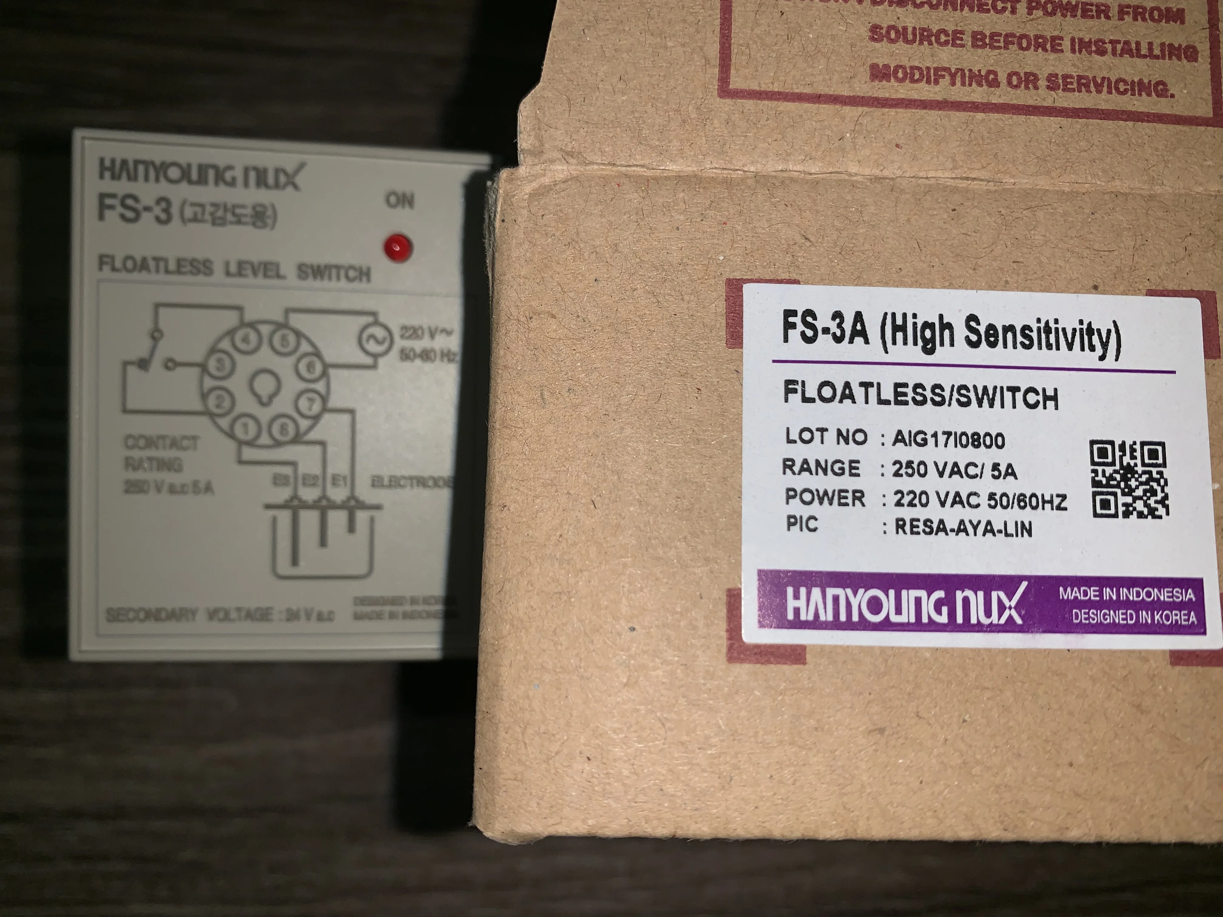 Hanyoung нукс Оригинальный жидкий floatless реле уровня FS-3A FS-3 |