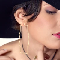 golden metal irregular drop earrings for women geometric statement earring fashion jewelry trendy nightclub girl girlfriend gift