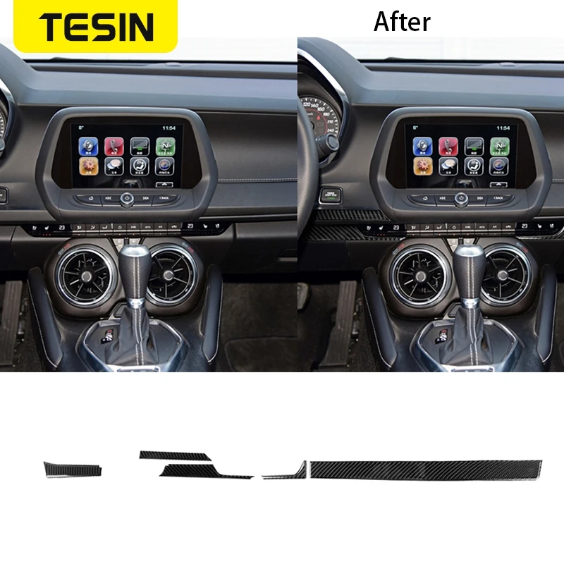 TESIN мягкое углеродное волокно Автомобильный интерьер приборной панели рамка