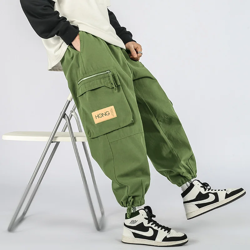 

2021 spring and autumn new jogging pants men's street casual harem pants men's nine-point sports pants high-quality overalls