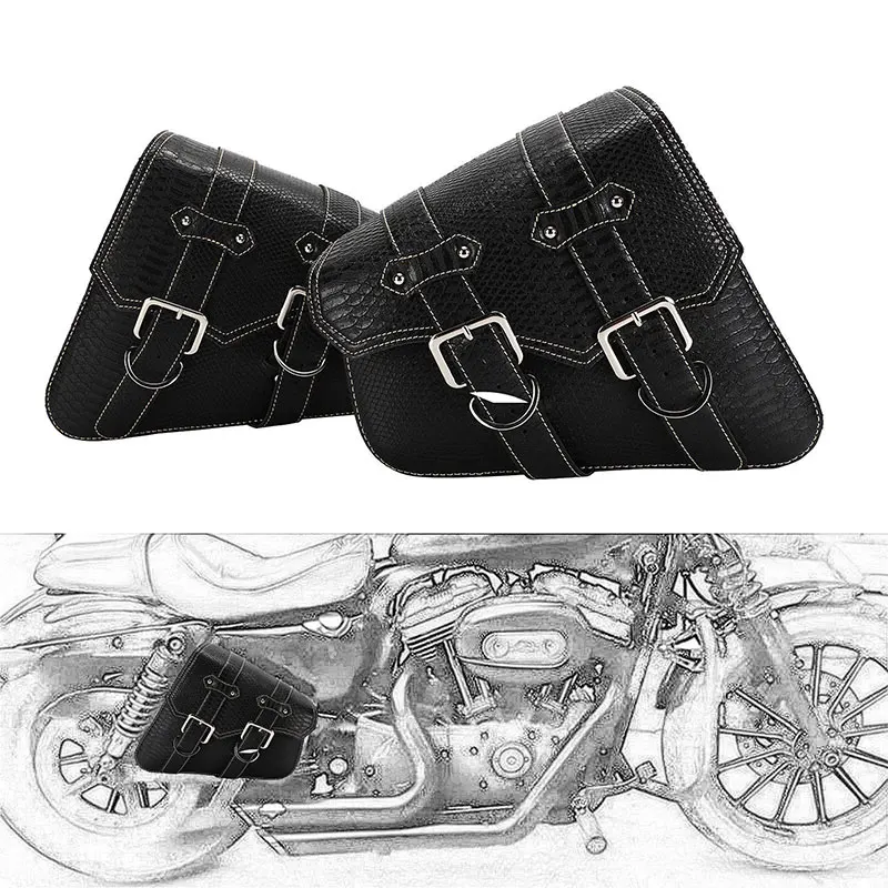 

DERI 1 Pair Motorcycle PU Side Saddle Bag Motorbike Side Tool Bag out door Luggage Fit for Honda