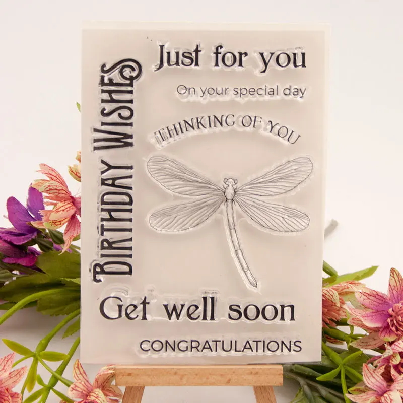 

Travel Tape Memories Transparent Clear Rubber Stamp Sheet Cling Scrapbooking Photo Album PaperCard DIY Craft T1556 Dragonfly