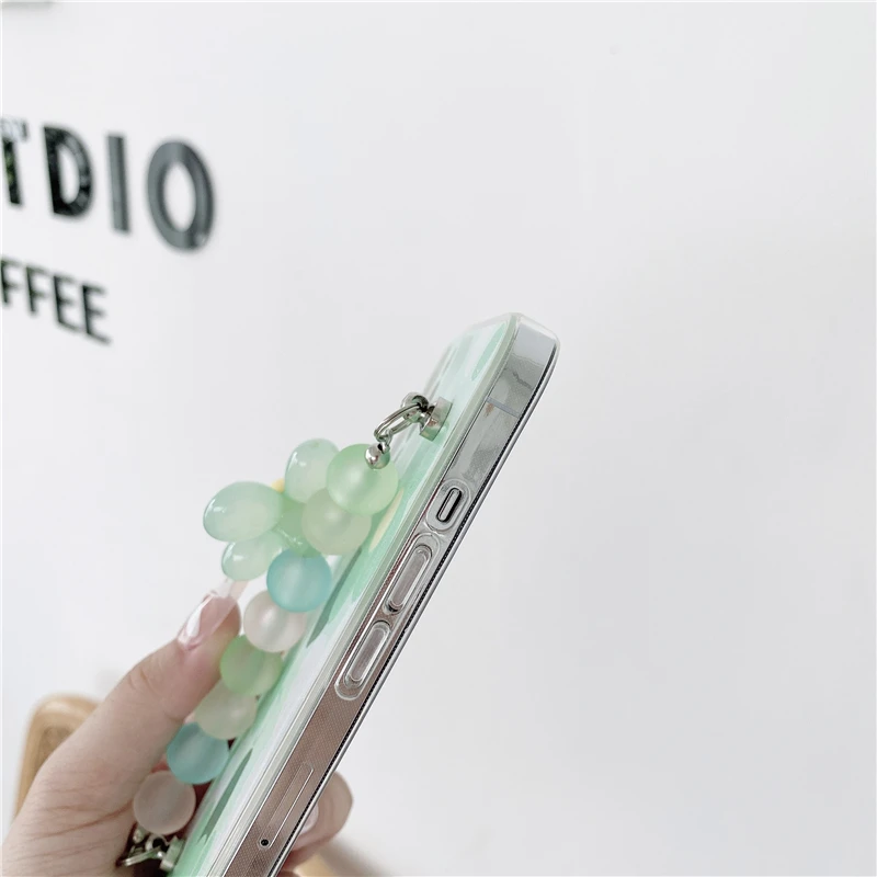 Чехол для телефона с бусинами цепочками и цветами iPhone 13 Pro MAX 12 11 X XR XS SE2 7 Plus 6 6s