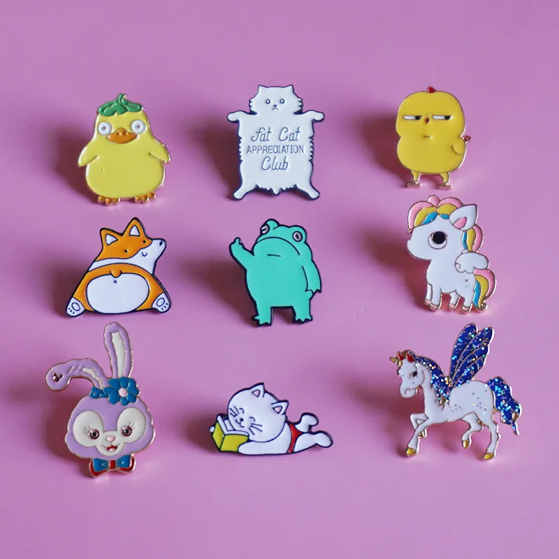 

Lovely Animals Enamel Pins Unisex Alloy Brooch Collar Lapel Pins Bag Clothes Button Badges Cartoon Jewelry Gift for friends