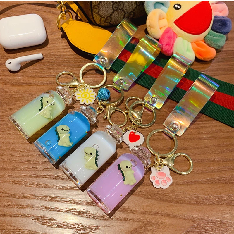 Модный новый брелок с мультипликационным динозавром для ключей в виде чашки