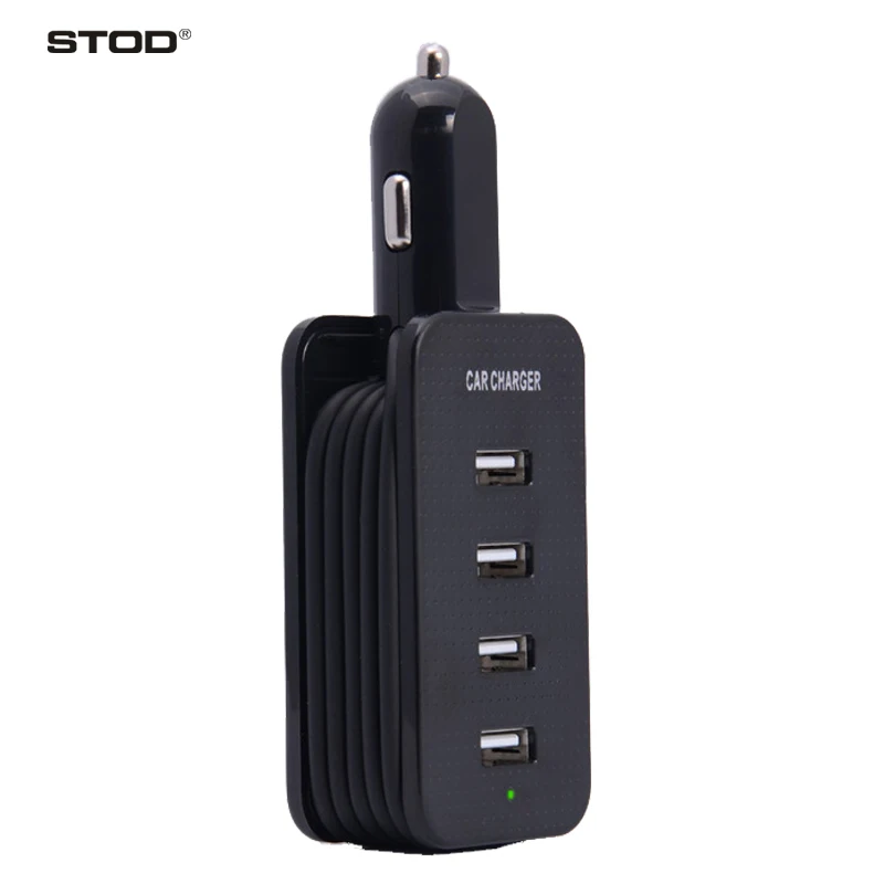 multi port car charger 4 usb extension cord charge phone for iphone 6 7 plus realme poco redmi infinix cubot doogee gps adapter free global shipping