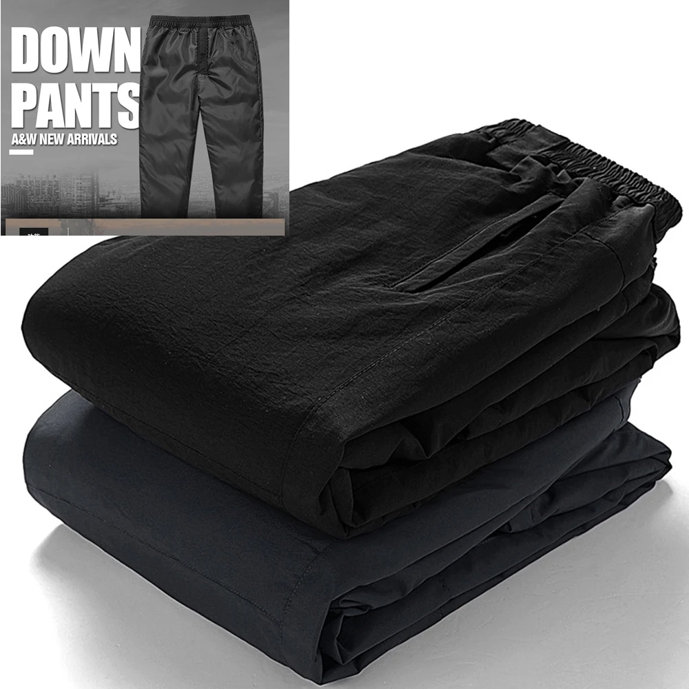 

ICPANS -15 Dregree White Duck Down Pants Men Warm Waterproof Windproof 2019 Winter Down Trousers Man Plus Size XXXL 4XL 5XL
