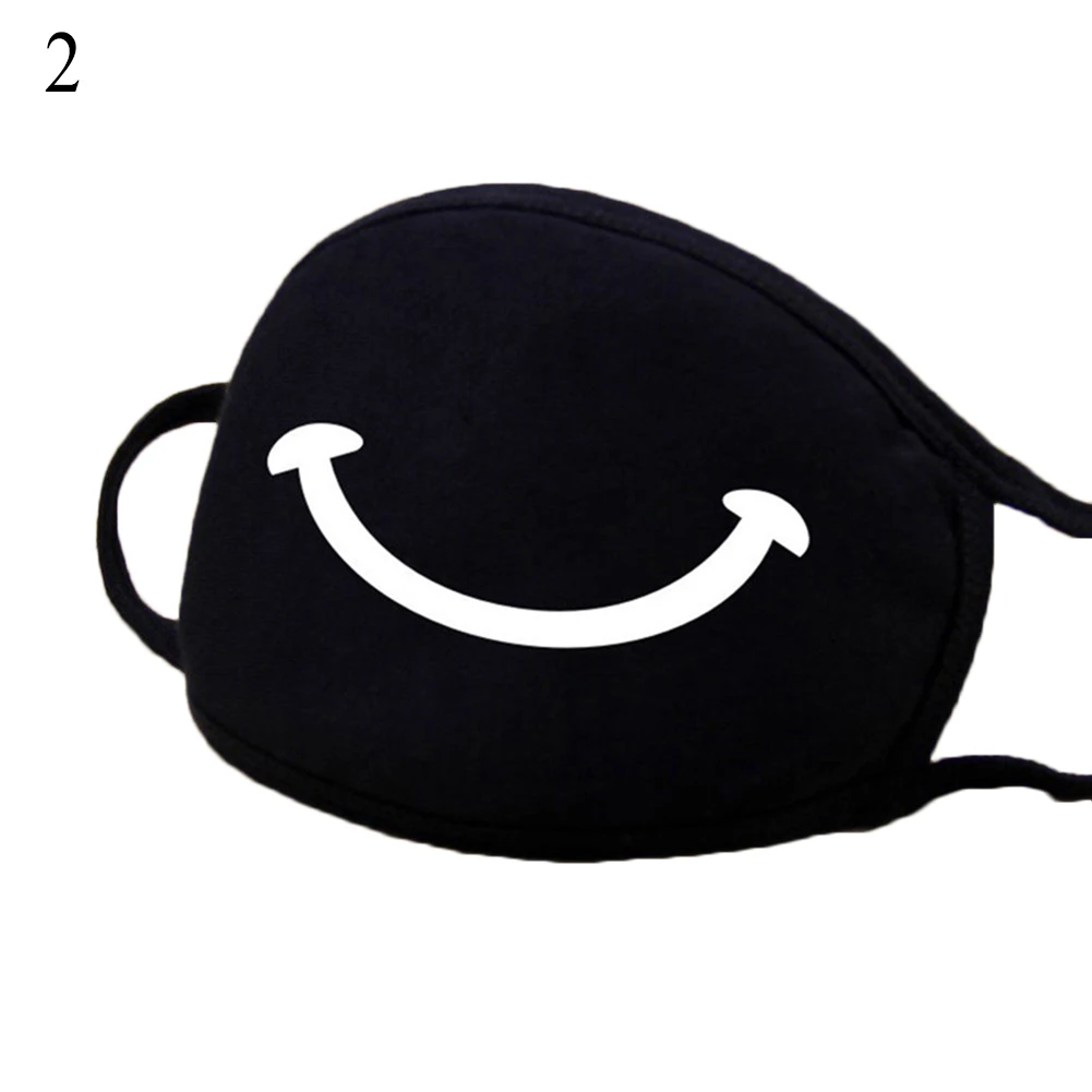 1PC Women Men Black Cartoon Mouth Mask Teeth mouth Half Face Mouth-Muffle Washable Masks Cute Children Covers | Аксессуары для