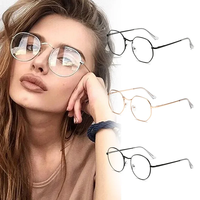 Модные классические очки унисекс в металлической оправе женские круглые