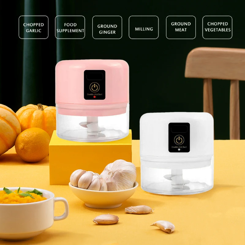 

Mini Multifunctional Kitchen Tool Food Chopper Garlic Masher Electric Garlic Ginger Crusher Meat Fruit Vegetable Chopper Cutter