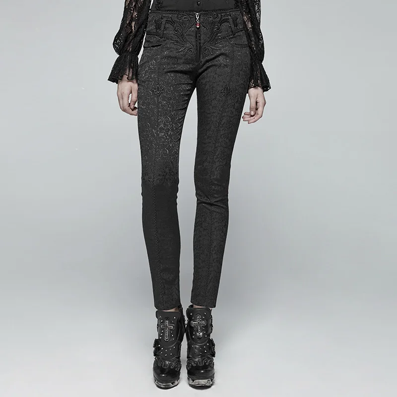 Женские Жаккардовые брюки в стиле панк темно красная Подвеска для застежки