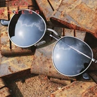 Овальные поляризационные солнцезащитные очки в металлической оправе для мужчин и женщин