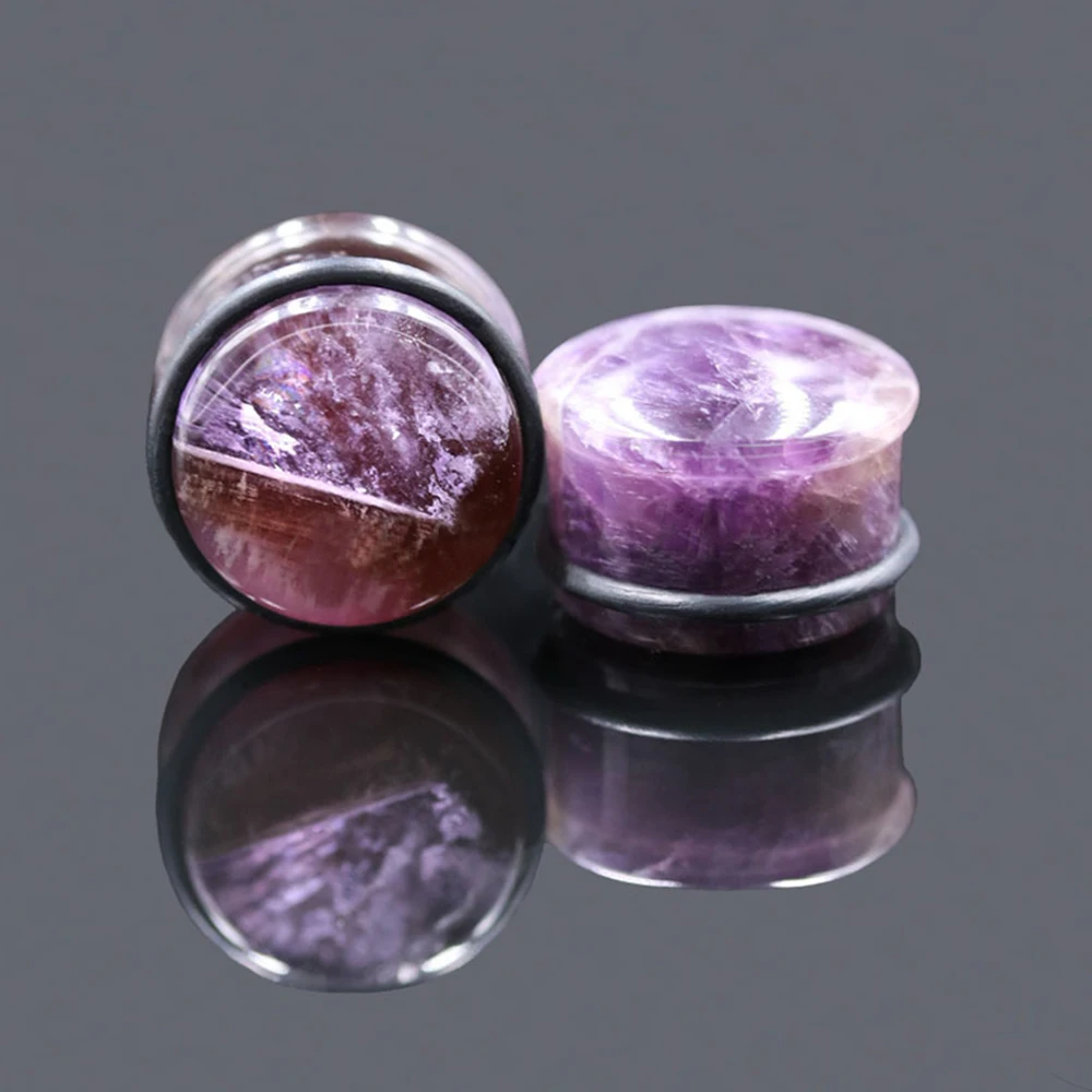 Горячая Распродажа 2 шт. модные туннели и затычки для ушей из натурального камня с