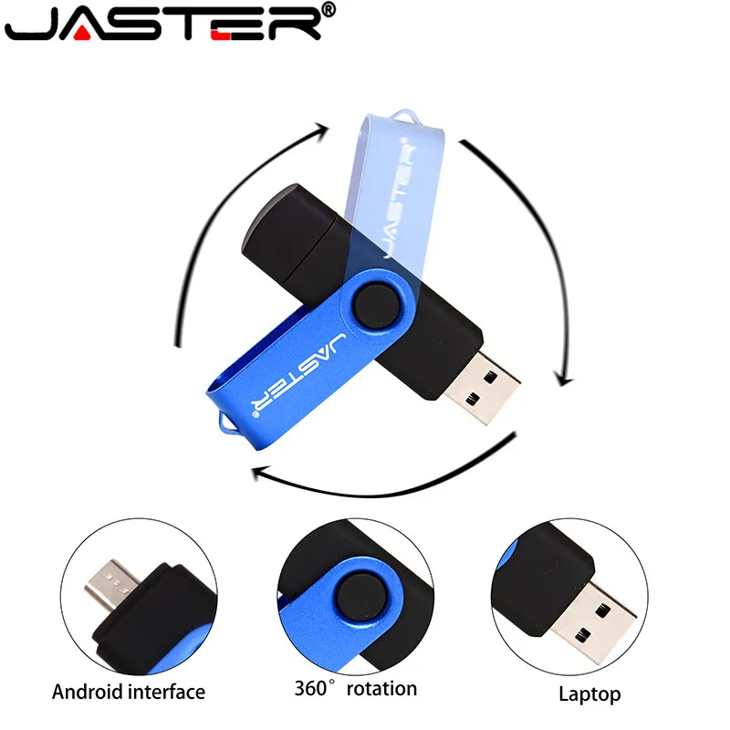 JASTER USB флеш накопитель OTG Usb флешка для Android смартфонов и ПК 128 Гб 64 ГБ 32 16 8 4