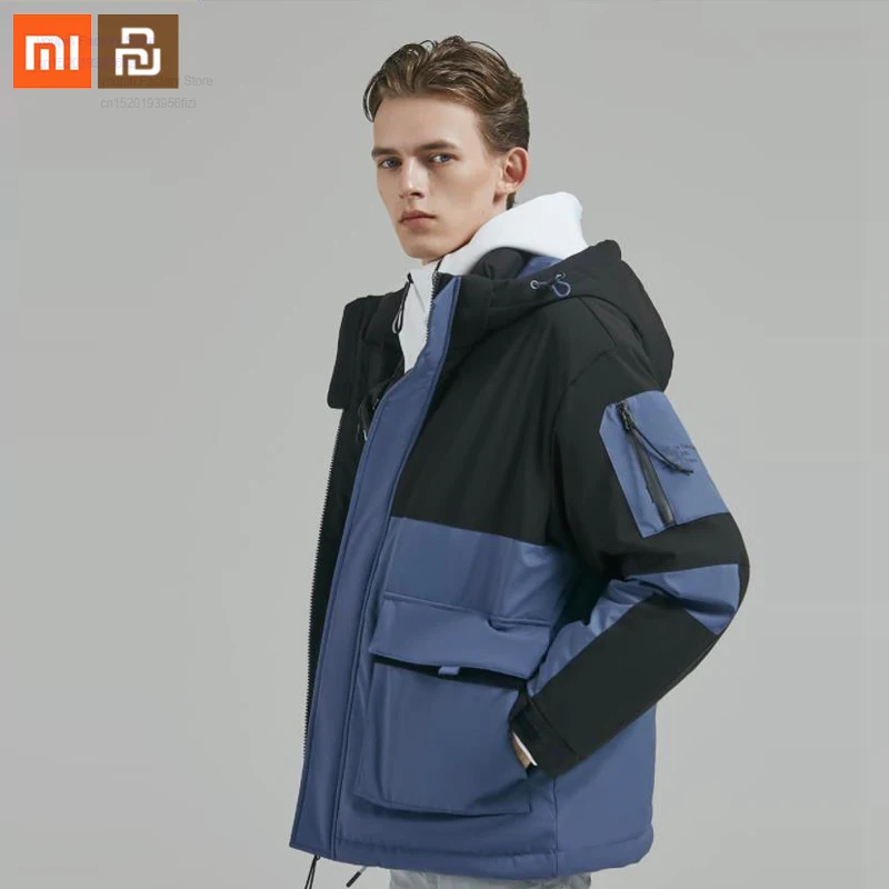 Оригинальный мужской пуховик xiaomi 90 points с капюшоном 90% утиного пуха 4 цвета